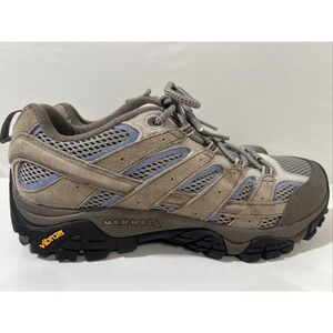 Merrell Moab 2 Ventilator Low Top Hiking Shoes Women's US Sz 9 Gray/ Blue J98324